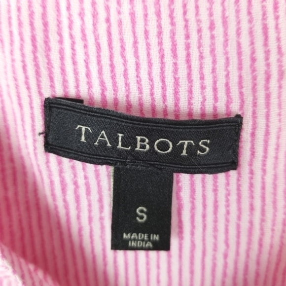 Talbots Womens Pink Pin Stripe Sleeveless Blouse Cotton Size Small Lightweight - Picture 8 of 10
